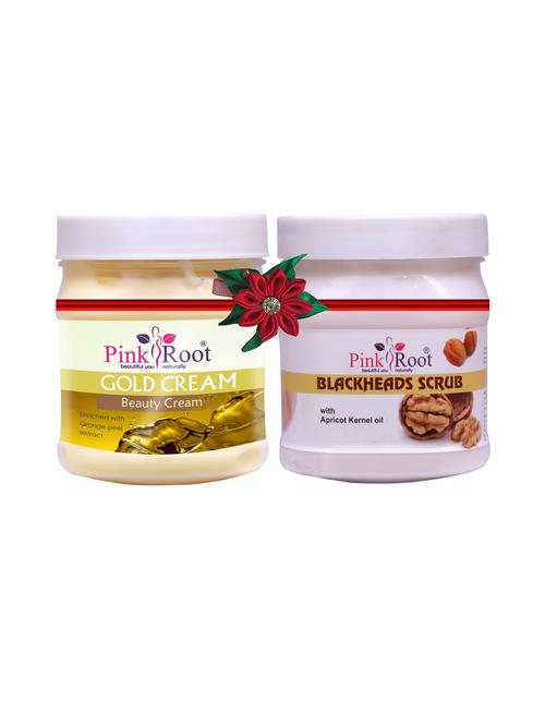 pink root gold cream 500gm with apricot scrub 500gm - 17447577 - Very Small Image - 1