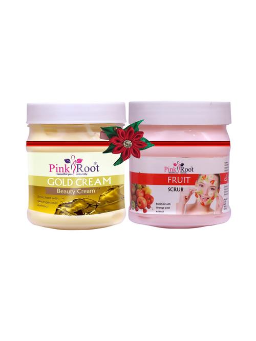 pink root gold cream 500gm with foot scrub 500gm - 17447590 - Very Small Image - 1