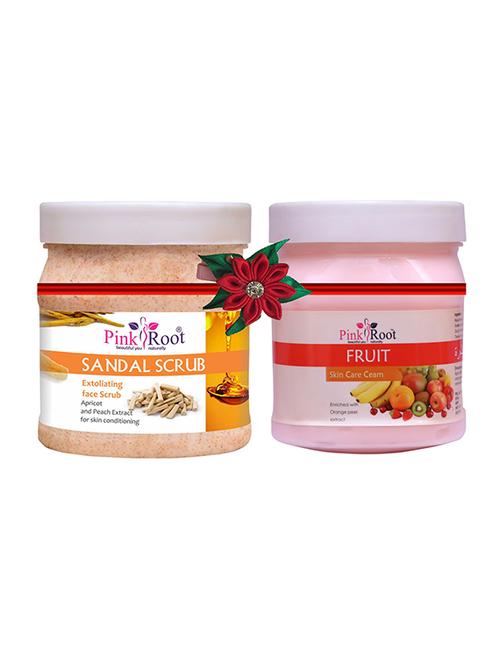 pink root sandal scrub 500gm with foot spa cream 500gm - 17447592 - Very Small Image - 1