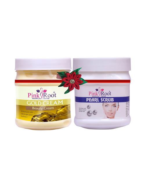pink root gold cream 500gm with orange scrub 500gm - 17447599 - Very Small Image - 1