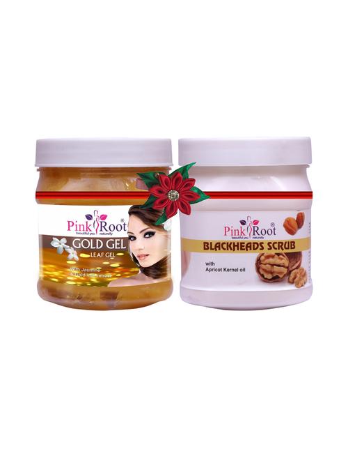 pink root gold gel 500gm with apricot scrub 500gm - 17447611 - Very Small Image - 1