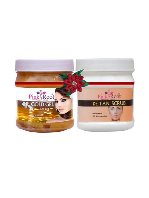 pink root gold gel 500gm with coffee gel scrub 500gm - 17447619 - Very Small Image - 1