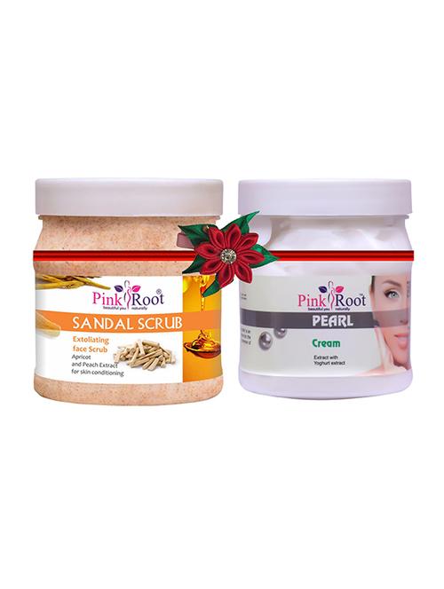 pink root sandal scrub 500gm with papaya mask 500gm - 17447625 - Very Small Image - 1