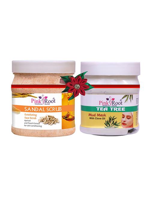pink root sandal scrub 500gm with strawberry scrub 500gm - 17447641 - Very Small Image - 1