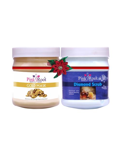 pink root gold mask 500gm with de-tan scrub 500gm - 17447653 - Very Small Image - 1