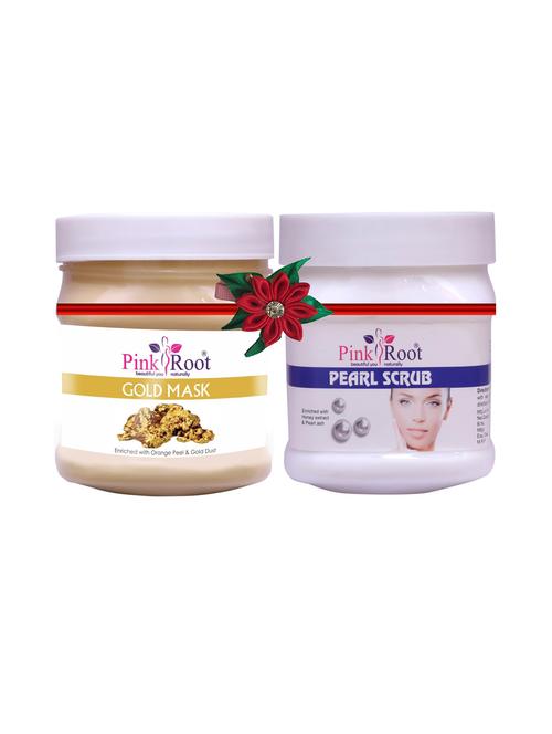 pink root gold mask 500gm with orange scrub 500gm - 17447660 - Very Small Image - 1