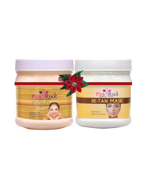 pink root gold scrub 500gm with de-tan gel 500gm - 17447679 - Very Small Image - 1