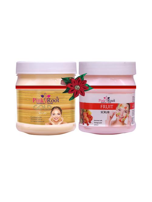 pink root gold scrub 500gm with fruit mask 500gm - 17447690 - Very Small Image - 1