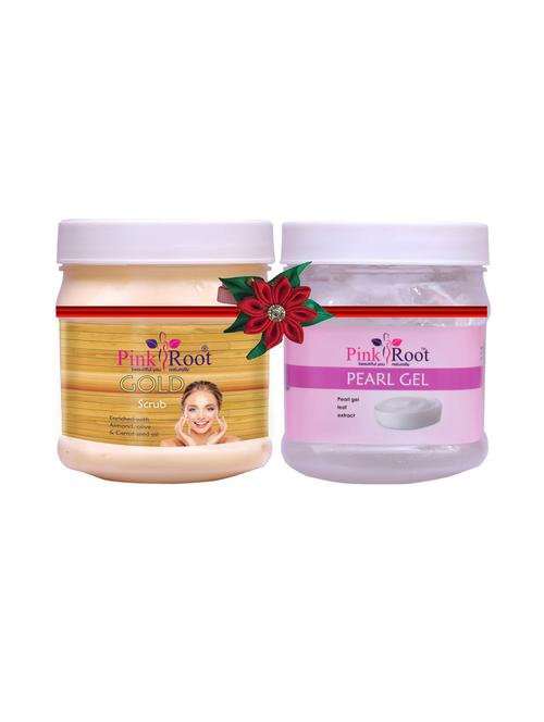 pink root gold scrub 500gm with pearl cream 500gm - 17447704 - Very Small Image - 1