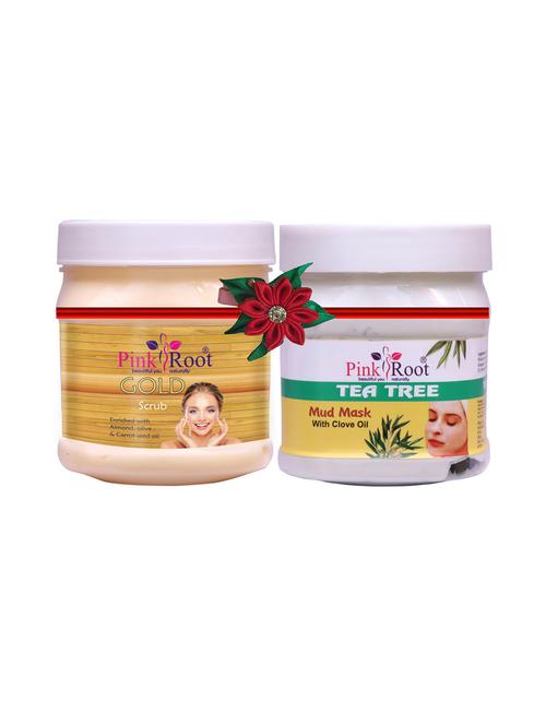 pink root gold scrub 500gm with strawberry scrub 500gm - 17447711 - Very Small Image - 1