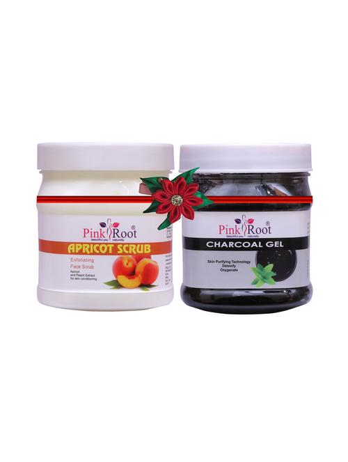 pink root apricot scrub 500gm with charcoal cream 500gm - 17447736 - Very Small Image - 1