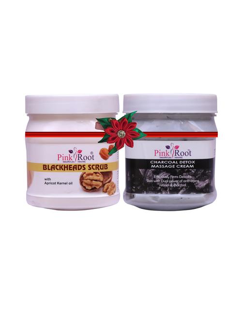 pink root blackheads scrub 500gm with body massage cream 500gm - 17447783 - Very Small Image - 1