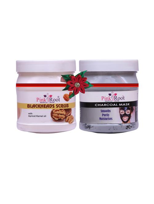 pink root blackheads scrub 500gm with charcoal gel 500gm - 17447785 - Very Small Image - 1