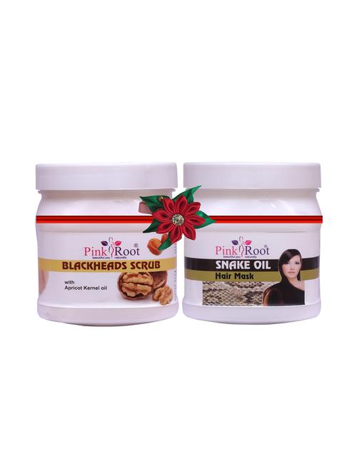pink root blackheads scrub 500gm with sandal turmeric mask 500gm - 17447823 - Very Small Image - 1