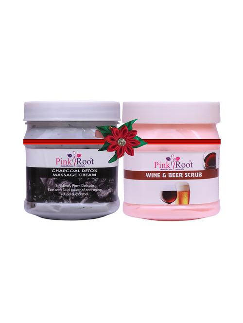 pink root charcoal cream 500gm with strawberry scrub 500gm - 17447859 - Very Small Image - 1