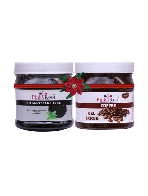 pink root charcoal gel 500gm with chocolate scrub 500gm - 17447862 - Very Small Image - 1