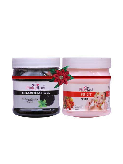 pink root charcoal gel 500gm with foot scrub 500gm - 17447866 - Very Small Image - 1