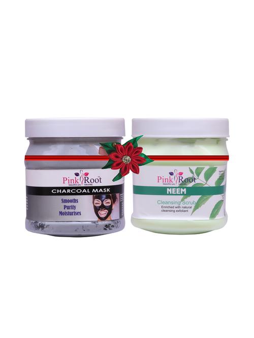 pink root charcoal mask 500gm with mint scrub 500gm - 17447884 - Very Small Image - 1