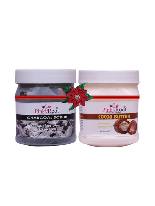 pink root charcoal scrub 500gm with cocoa butter cold cream 500gm - 17447892 - Very Small Image - 1