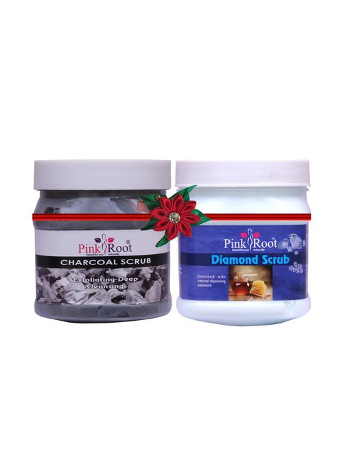 pink root charcoal scrub 500gm with diamond mask 500gm - 17447901 - Very Small Image - 1