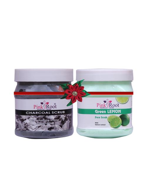 pink root charcoal scrub 500gm with garlic hair mask 500gm - 17447909 - Very Small Image - 1