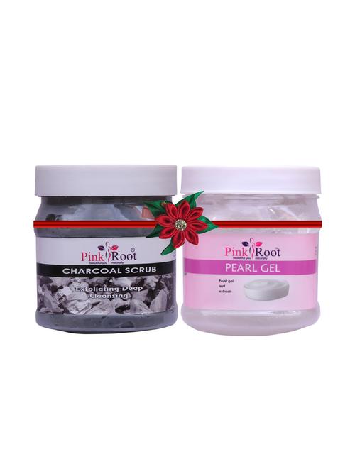 pink root charcoal scrub 500gm with pearl cream 500gm - 17447921 - Very Small Image - 1