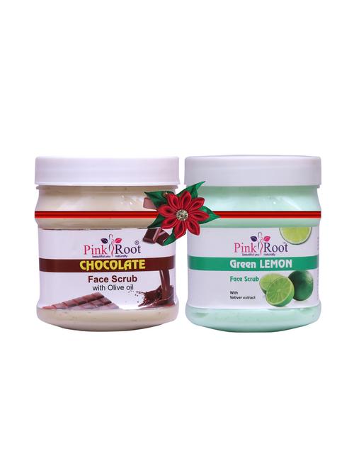 pink root chocolate scrub 500gm with garlic hair mask 500gm - 17447951 - Very Small Image - 1