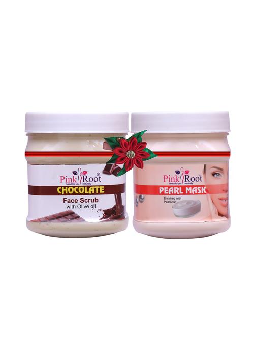 pink root chocolate scrub 500gm with pearl gel 500gm - 17447964 - Very Small Image - 1