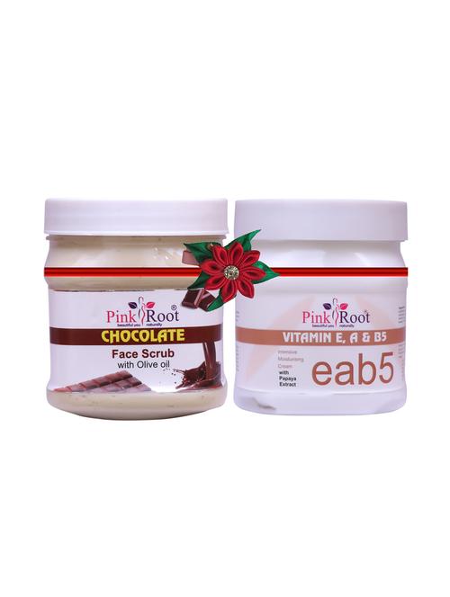 pink root chocolate scrub 500gm with tea tree mud mask 500gm - 17447971 - Very Small Image - 1