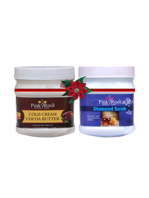 pink root cocoa butter cold cream 500gm with de-tan scrub 500gm - 17447977 - Very Small Image - 1