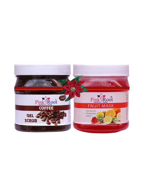 pink root coffee gel scrub 500gm with fruit gel 500gm - 17448013 - Very Small Image - 1