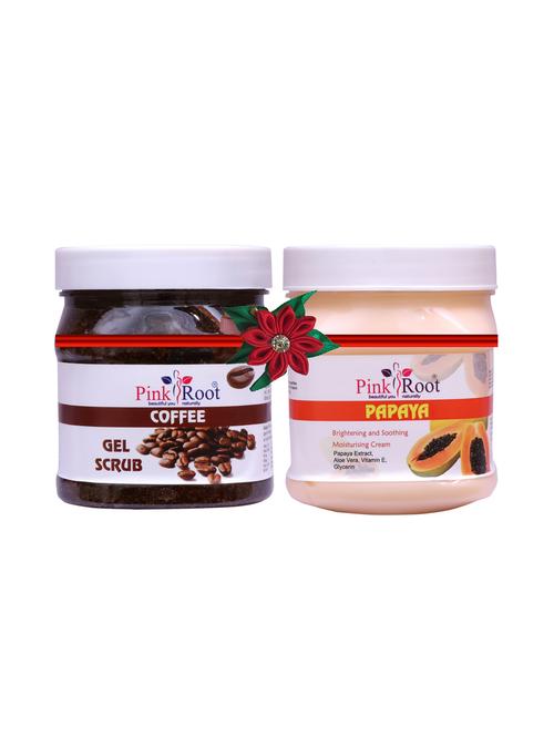 pink root coffee gel scrub 500gm with orange scrub 500gm - 17448024 - Very Small Image - 1