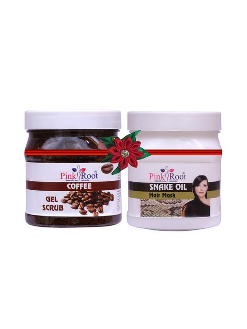 pink root coffee gel scrub 500gm with sandal turmeric mask 500gm - 17448033 - Very Small Image - 1