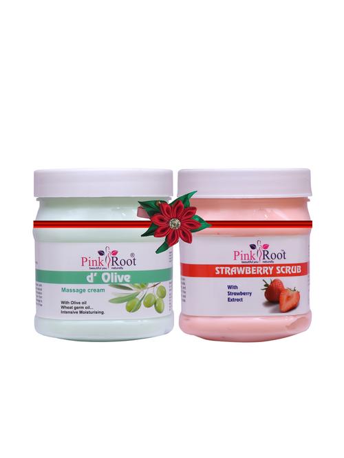 pink root d olive cream 500gm with saffron scrub 500gm - 17448050 - Very Small Image - 1