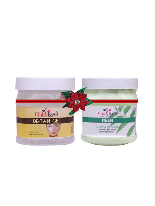 pink root de-tan gel 500gm with mint scrub 500gm - 17448058 - Very Small Image - 1