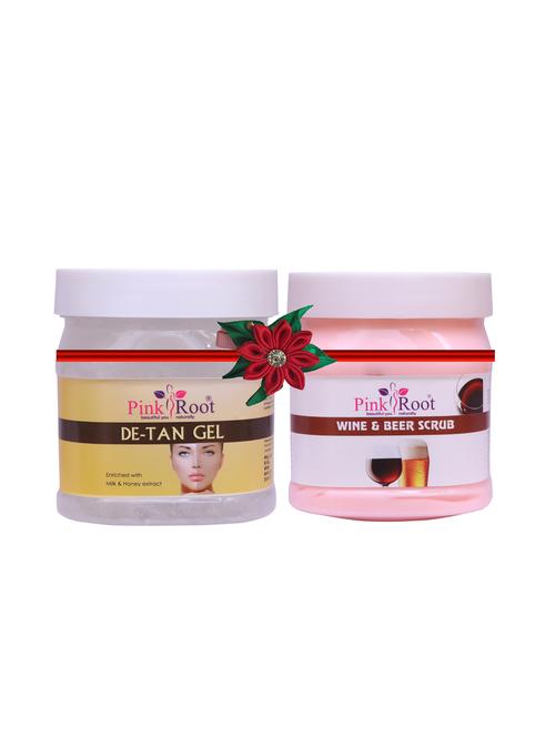 pink root de-tan gel 500gm with strawberry scrub 500gm - 17448063 - Very Small Image - 1