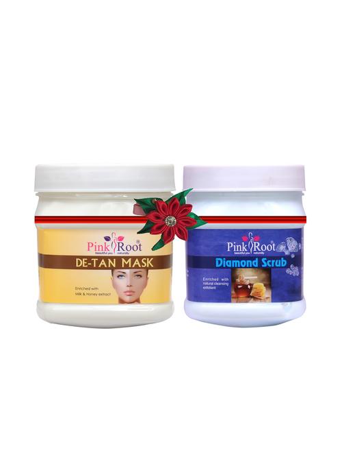pink root de-tan mask 500gm with de-tan scrub 500gm - 17448065 - Very Small Image - 1