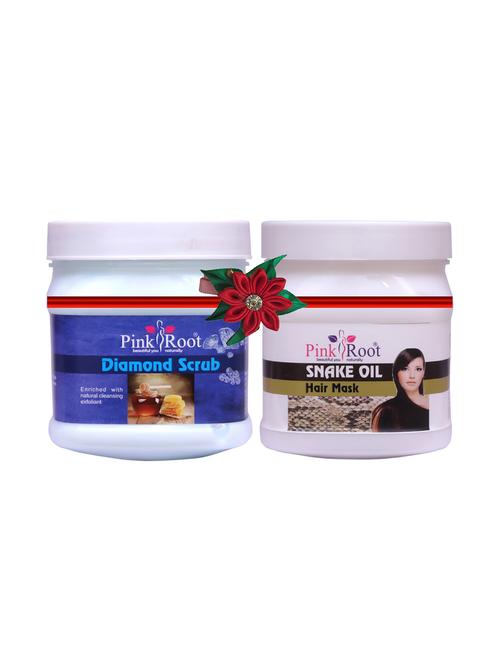 pink root diamond scrub 500gm with sandal turmeric mask 500gm - 17448168 - Very Small Image - 1