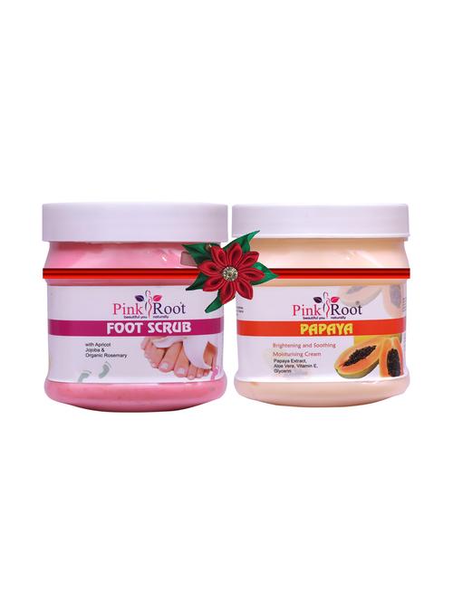 pink root foot scrub 500gm with orange scrub 500gm - 17448189 - Very Small Image - 1