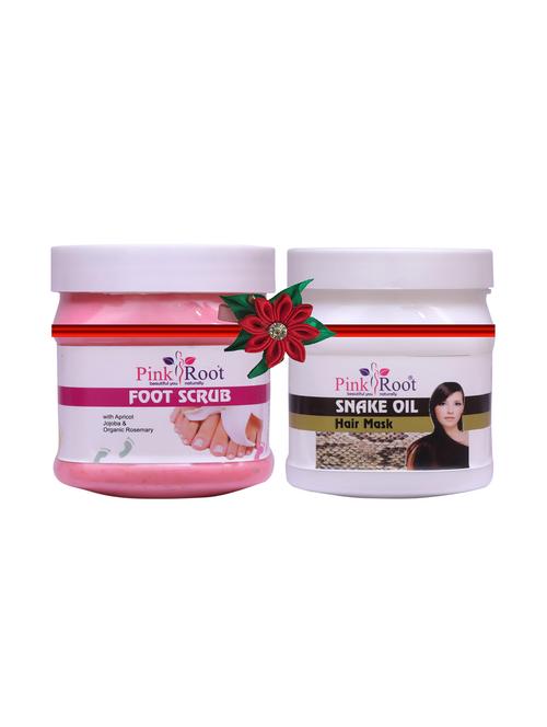 pink root foot scrub 500gm with sandal turmeric mask 500gm - 17448198 - Very Small Image - 1