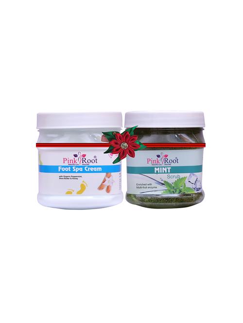 pink root foot spa cream 500gm with green lemon scrub 500gm - 17448207 - Very Small Image - 1