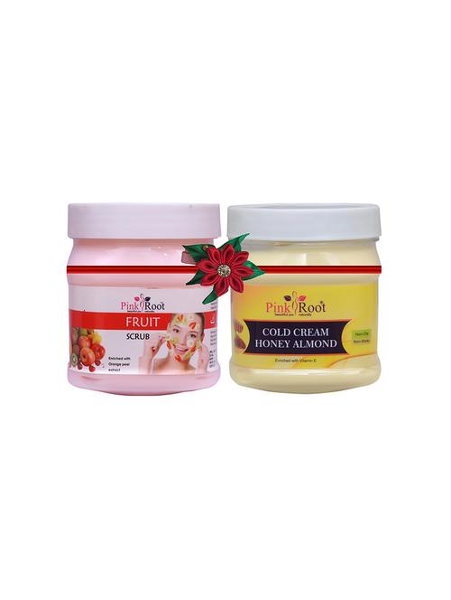 pink root fruit scrub 500gm with herbal massage cream 500gm - 17448245 - Very Small Image - 1