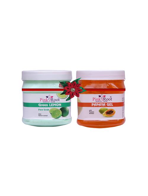 pink root green lemon scrub 500gm with papaya cream 500gm - 17448282 - Very Small Image - 1
