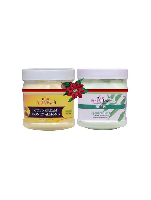 pink root honey almond cold cream 500gm with mint scrub 500gm - 17448312 - Very Small Image - 1
