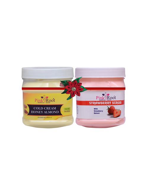 pink root honey almond cold cream 500gm with saffron scrub 500gm - 17448316 - Very Small Image - 1