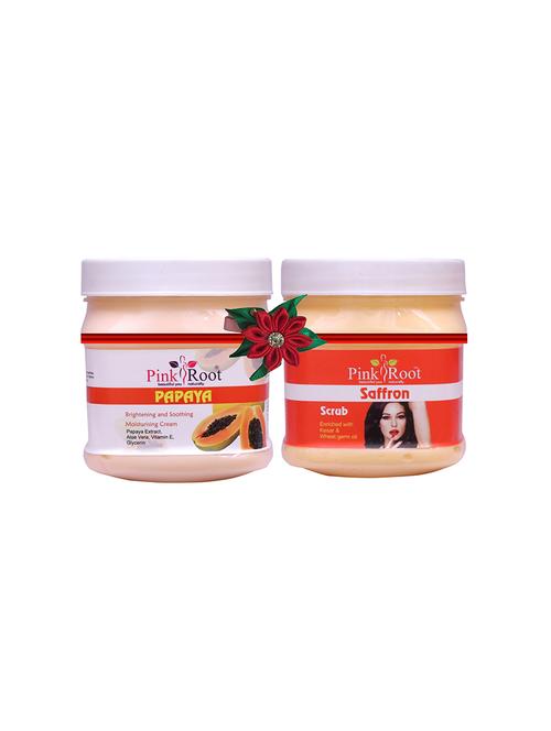 pink root papaya cream 500gm with pearl scrub 500gm - 17448377 - Very Small Image - 1