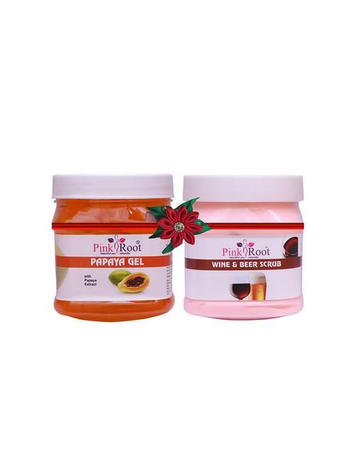 pink root papaya gel 500gm with strawberry scrub 500gm - 17448383 - Very Small Image - 1