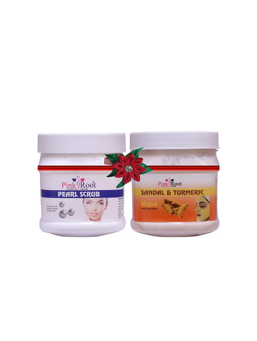 pink root pearl scrub 500gm with saffron scrub 500gm - 17448401 - Very Small Image - 1