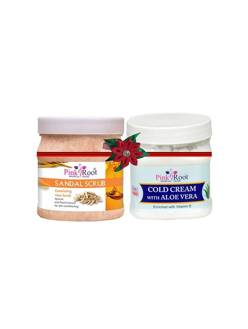 pack of 2 pink root sandal scrub 500gm with almond cream 500gm - 17448443 - Very Small Image - 1