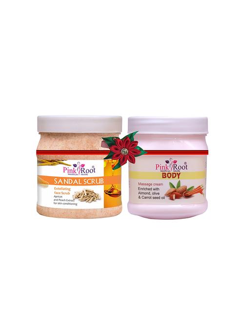 pack of 2 pink root sandal scrub 500gm with blackheads scrub 500gm - 17448446 - Very Small Image - 1